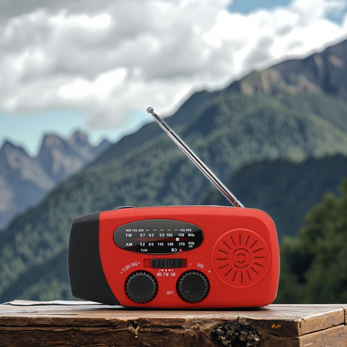 Outdoor Camping Hiking Solar Emergency Radio Power Bank Multi-function Emergency Flashlight Adventure Accessories