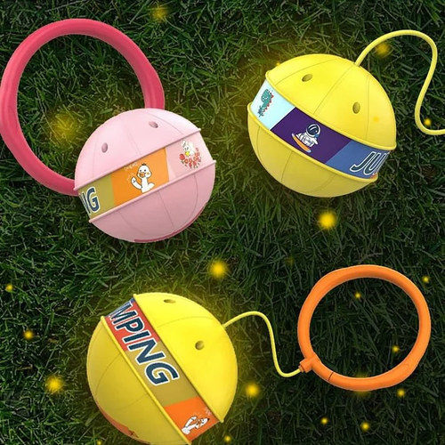 Glow Jumping Ball Kids Flashing Indoor Outdoor Swing Ball Single Foot Hoop Exercise Sensory Training Gift Toys     Buy 1 Get 1