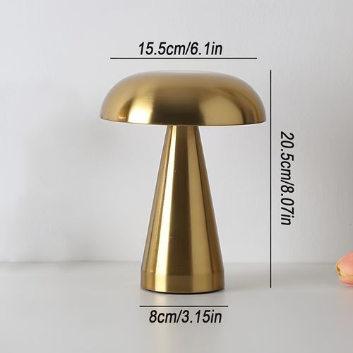 Creative Metal Mushroom Table Lamp — USB Touch-Controlled LED Night Light for Home, Dining Tables, Hotels, and Bars