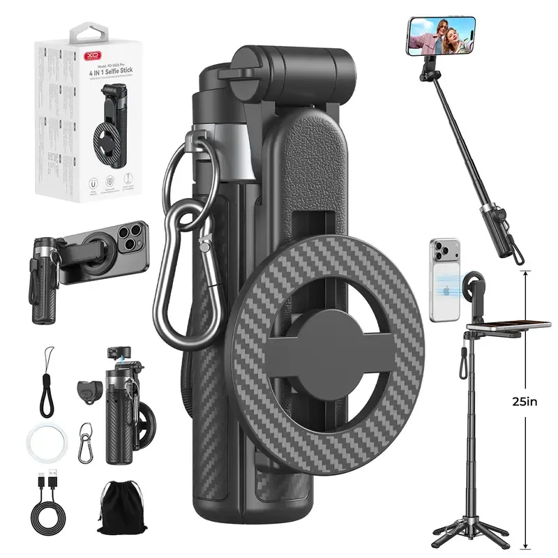 4-in-1 Upgraded Multifunctional Magnetic Selfie Stick