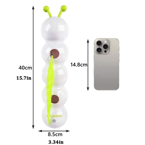 New Style Worm-Shaped Smart Moving Interactive Cat Toy - With Suction Cup & Movable Fluffy Cat Tail