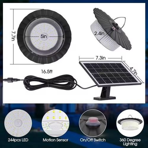 224-LED Solar Pendant Light with Moving Sensor