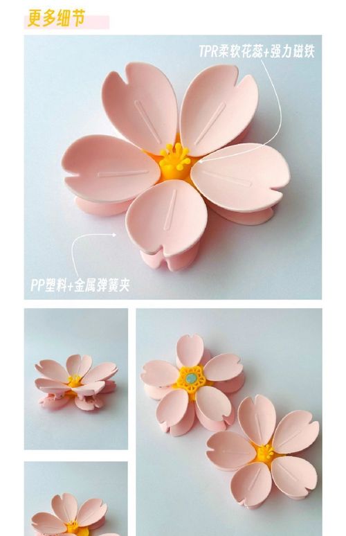 1 Cherry Blossom Fridge Magnet Creative Decoration Suitable for Kitchen Office  Home Decor, Cute and Fun Fridge Accessory with Petal Clips