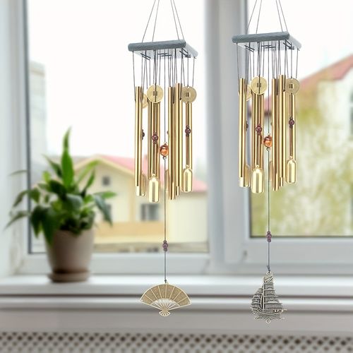 Elegant Bronze Wind Chime with Durable Aluminum Tubes – Great for Home & Garden Decor