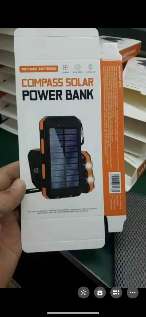4-in-1 Solar Charger: Solar Power Bank, Built-in Compass, Flashlight, & Waterproof. Your Ultimate Outdoor Adventure Gear! Stay Charged, Found, and Lit.