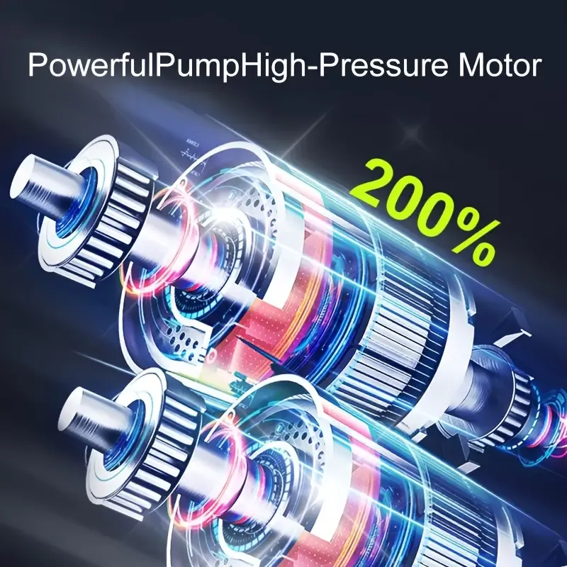 Fast Car Tire Pump, Portable Air Compressor Tire Inflator - Equipped with LED Light, Tire Pressure Gauge, And One-Button Smart Cordless Design - Suitable for Cars, Motorcycles, Bicycles, And Sports Balls, Three Times Faster