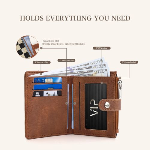 Translation: Checkerboard-patterned small wallet for women, with multiple card slots and compartments, portable for coins and bank cards.