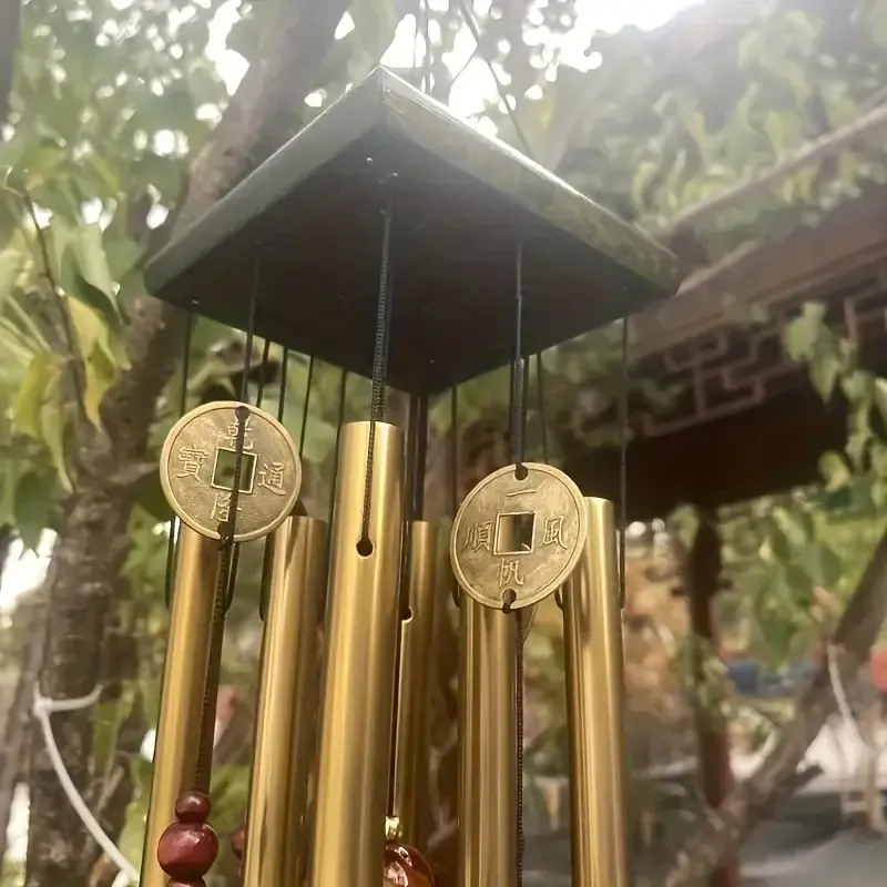 Elegant Bronze Wind Chime with Durable Aluminum Tubes – Great for Home & Garden Decor
