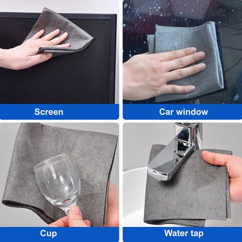 30x30cm Lint-Free Microfiber Magic Non-Woven Polyester Cleaning Towels, Reusable 5-Piece Set