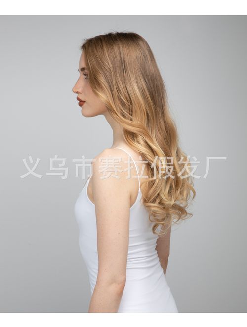 Women's One-Piece U-Shaped Hair Extension Pieces with Abundant Volume - Invisible Fish-Line Wig Pieces, Natural-Looking Long Curly Hair