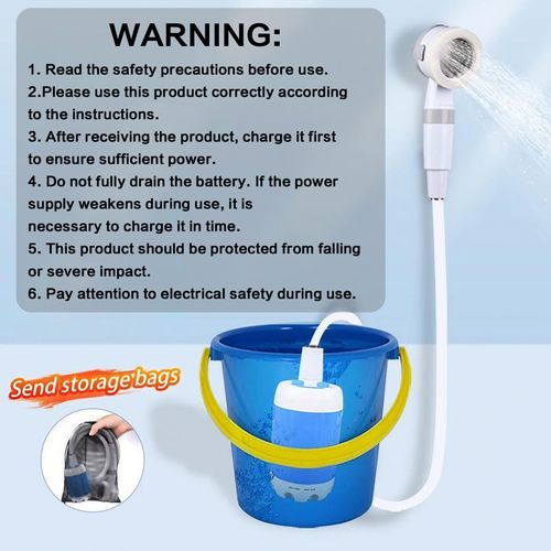 Powerful Rechargeable Portable Shower for Africa - Self-Priming, Water-Saving, Long Battery Life! Perfect for Camping, Farms, Dorms & Outdoor Bathing Anywhere!