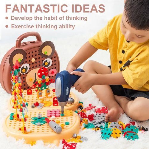 Kids' Educational Building Tool Kit: Electric Screwdriver for Screwing & Repair Play