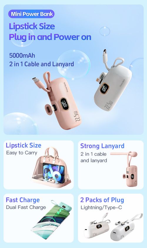 Mini Portable Charger Power Bank for phone, Your Everyday Energy Sidekick