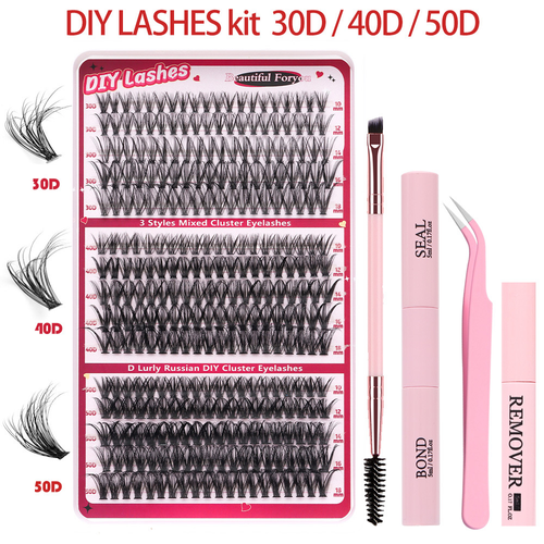 Large Capacity Mixed Style Individual False Eyelashes - Natural - Looking & Volumizing Sectional Lashes for Daily Makeup & Special Occasions