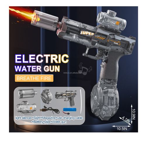 Powerful UZI Electric Water Gun—features a glowing silencer and automatic water spray. Safe for kids, delivers non-stop fun. A must-have for cool, exciting hot-day play! 💦