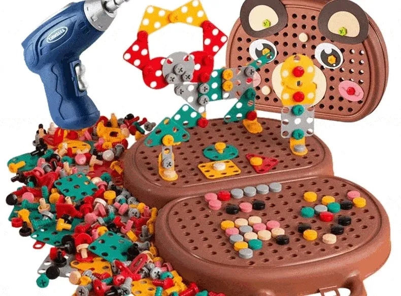 Kids' Educational Building Tool Kit: Electric Screwdriver for Screwing & Repair Play