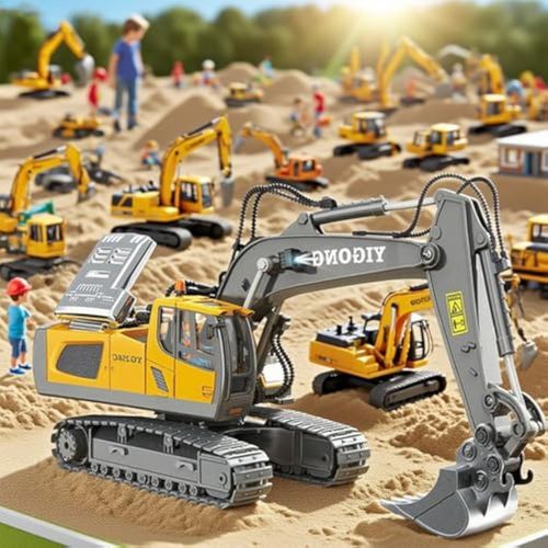 Mudsterz Excavator, Mudsterz Trucks, 360 Rotation Alloy Remote Control Excavator, Rc Trucks and Dump Truck Set for Adults with Cool Lights and Sounds (1PCS-A)