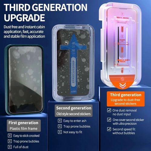 Tempered Glass Screen Protector with Dust-Free Chamber Application Tool for iPhone 15 & 16 (Includes 1 Film) - Apple 5-Second Perfect Alignment Phone Film