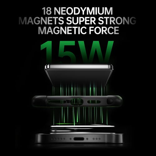 2025 Ultra-Thin Aluminum Alloy 10000mAh Power Bank with Foldable Stand, Magnetic Wireless Charging