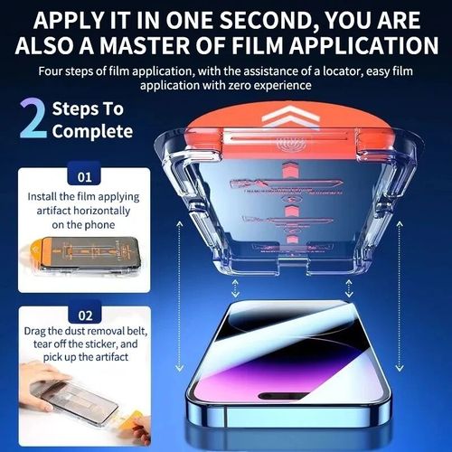 Tempered Glass Screen Protector with Dust-Free Chamber Application Tool for iPhone 15 & 16 (Includes 1 Film) - Apple 5-Second Perfect Alignment Phone Film