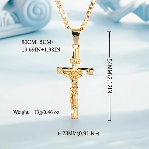 Gold-Tone Crucifix Pendant Necklace