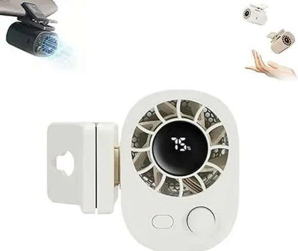 USB Clip-On Car Fan with LED Display