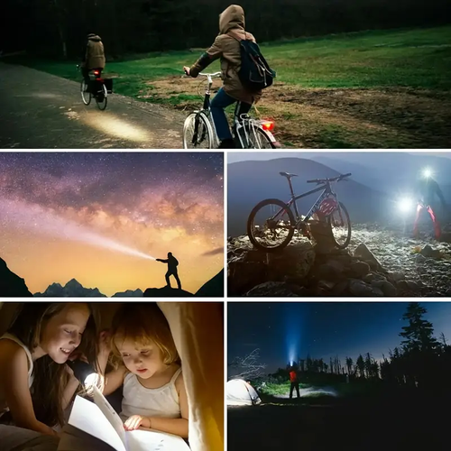 Solar LED bicycle lamp, equipped with a 126dB speaker, with a lighting range of 7,874.02 inches, USB rechargeable, enhances safety while riding, and serves as decorative lighting for adult bicycles and electric scooters.