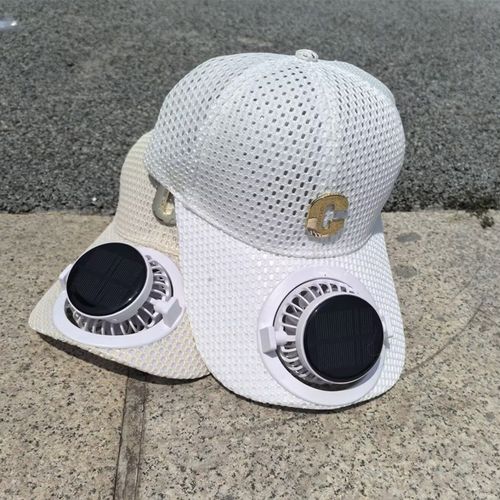 Fashionable, lightweight and breathable solar fan hat, breathable mesh sun protection outdoor wide-brimmed hat, baseball cap with solar fan🏀💨💨💨