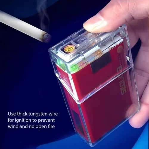 Acrylic cute cartoon Hello Kitty kuromi cigarette box, USB flash drive, lighter, tungsten ignition, transparent cigarette box🚬🎆