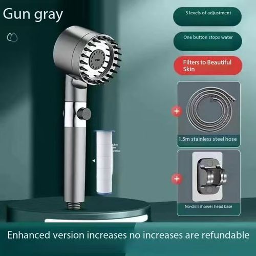 😯The shower head enhances the water flow, features a filtering high-pressure water-saving spray, 3 modes and a stop button for water control, a massage handheld device, a high-pressure shower head with a scalp massager and shampoo brush, suitable for skin and hair care, and a filtering shower head sprayer to soften hard water.