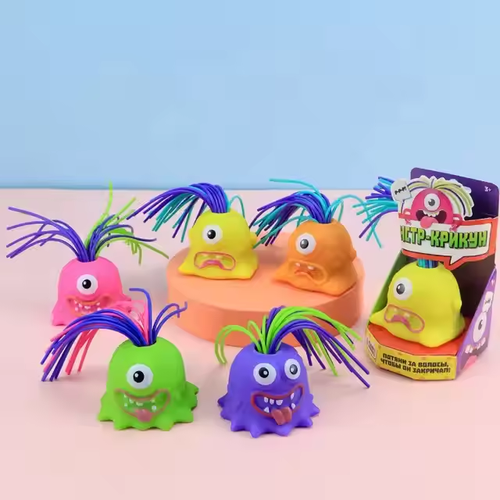 The educational stress-relieving toy is novel and interesting. Pull its hair and scream with a friend monster to relieve their new outlet for stress