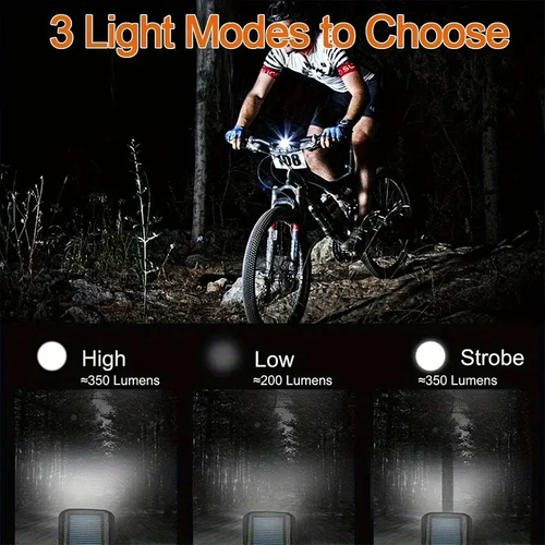 Solar LED bicycle lamp, equipped with a 126dB speaker, with a lighting range of 7,874.02 inches, USB rechargeable, enhances safety while riding, and serves as decorative lighting for adult bicycles and electric scooters.