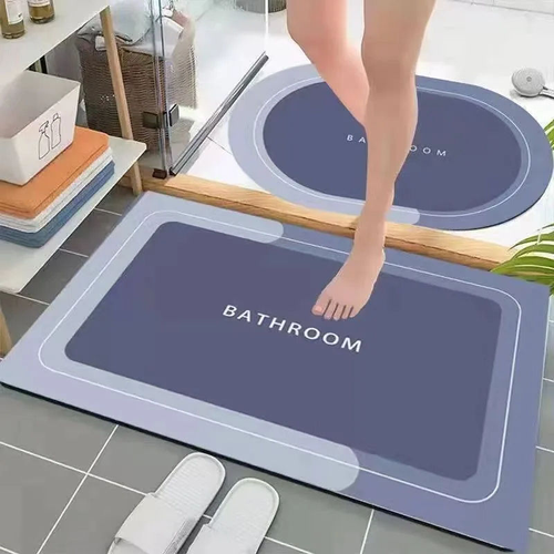 Water-absorbing bathroom bath mat, anti-slip shower carpet, quick-drying bath mat, kitchen entrance door mat, household floor bathtub carpet