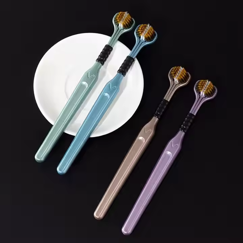 Hot sale new design three head bristle toothbrush