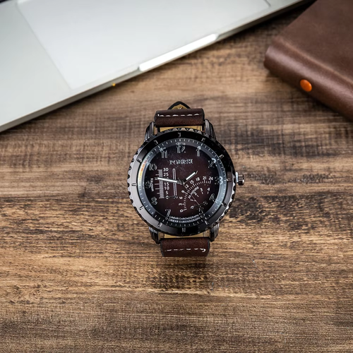 Fashion Luxurious Gift Business Box Belt Wallet Eyeglasses 4-Item Set Leather Watch Quartz Men's Watch Men's Set