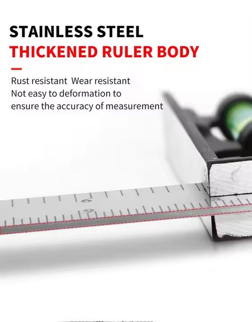 Multifunctional stainless steel precision adjustable Angle ruler measuring tool
