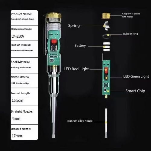 🤖Smart voltage tester pen, AC non-contact inductive test pencil, voltmeter, power detector, electric screwdriver indicator📍