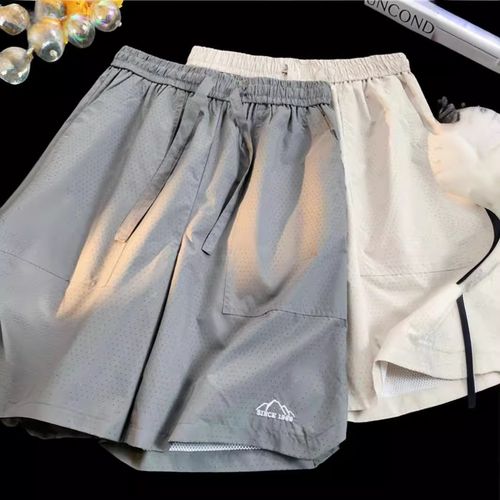 New dopamine mesh quick-drying breathable shorts for men, summer sports, thin, large-sized, loose and casual five-inch pants