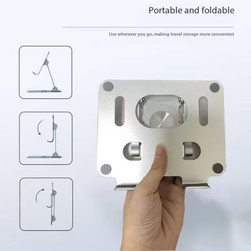 Foldable aluminum desktop phone stand and tablet stand, suitable for mobile phones and tablets, with 360-degree rotating base🤗🤩