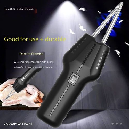 Portable handheld machine for removing feathers and plucking hair from chickens and quails
