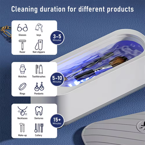 🎯Multi-functional electric ultrasonic cleaning machine, high-frequency vibration deep cleaning, mini convenient eyewear and jewelry cleaning machine