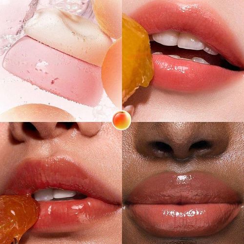 Cream lip balm with natural organic pigments, hydrating with a color band brush
