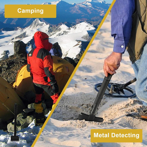Zune Lotoo Survival Shovel multi-functional Tool 28-in-1 luxury set, tactical camping folding shovel, martensitic steel that is not easily damaged, adjustable at 7 angles, 24-35.4 inches in length, compact equipment suitable for outdoor hiking emergencies