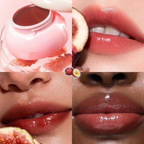Cream lip balm with natural organic pigments, hydrating with a color band brush