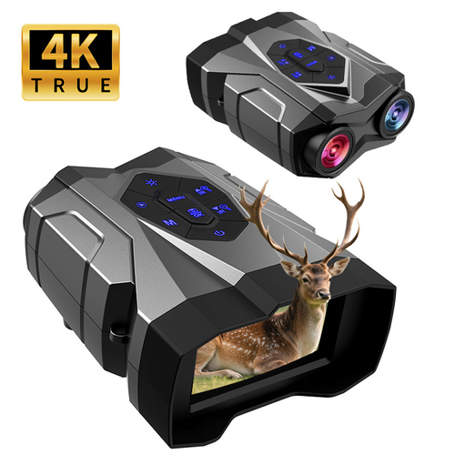 4K night vision hunting camera, double-barrel telescope, infrared double-barrel telescope, with large screen, for outdoor camping