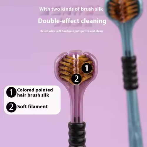 The new best-selling 3d triple cleaning three-sided soft-bristled toothbrush