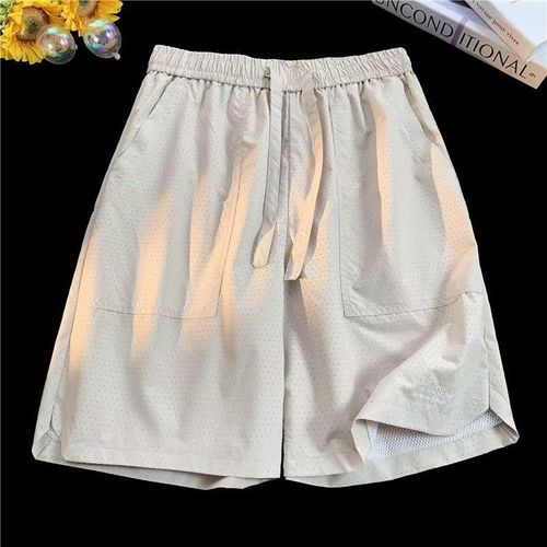 New dopamine mesh quick-drying breathable shorts for men, summer sports, thin, large-sized, loose and casual five-inch pants