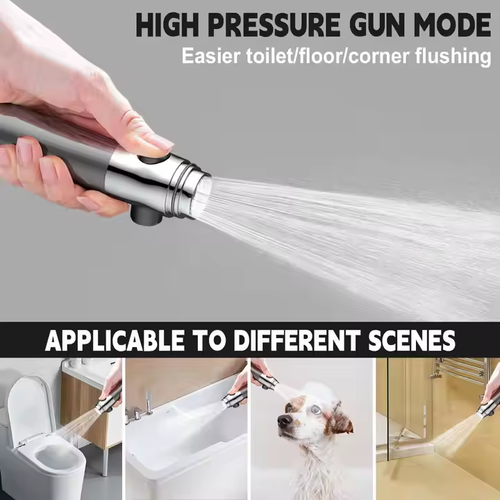 Multifunctional handheld showerhead with adjustable water pressure, featuring a switch filter and massage function