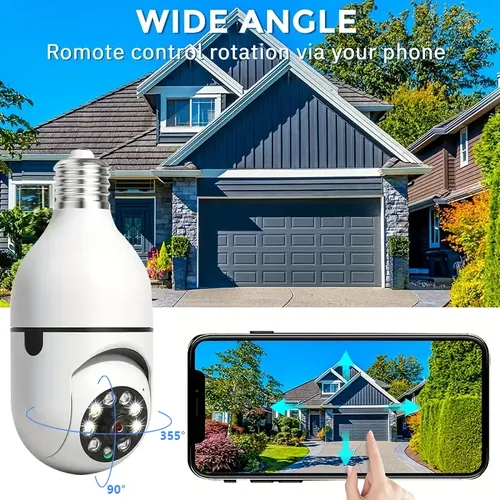 🚨Wireless WiFi Light Bulb Camera 360°Panoramic Surveillance Cam📷
