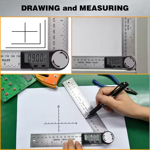 Display goniometer, 2-in-1 Angle gauge, measuring tool, stainless steel 200mm, 300mm ruler, digital protractor, goniometer
